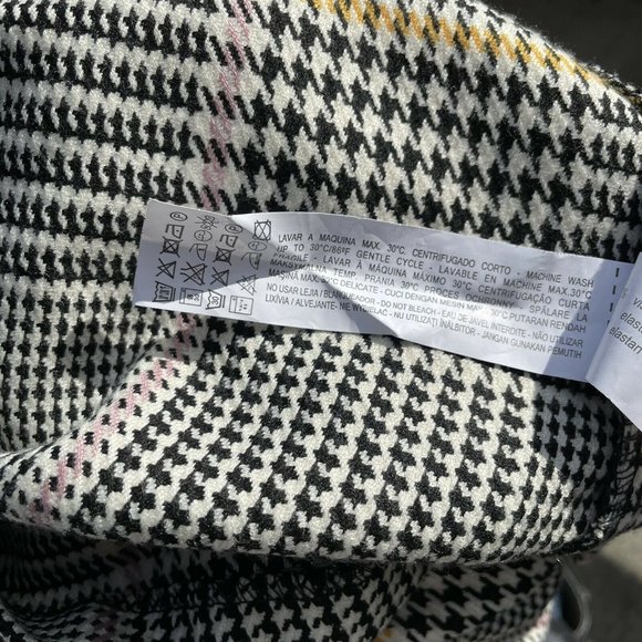 Zara Bell Sleeve Houndstooth Dress Plaid Shift - Picture 7 of 7